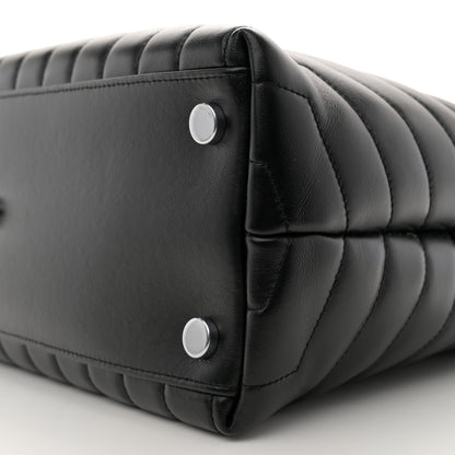 Saint Laurent Calfskin Y Quilted Monogram Large Loulou Shopper Black 10 of 11