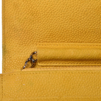 Chanel Iridescent Caviar Quilted Wallet on Chain WOC Yellow 10 of 16