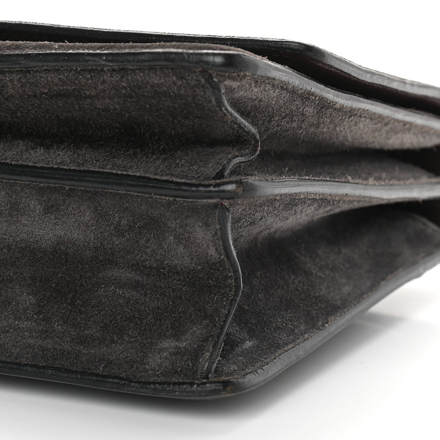 Suede Small Case Chain Flap Grey