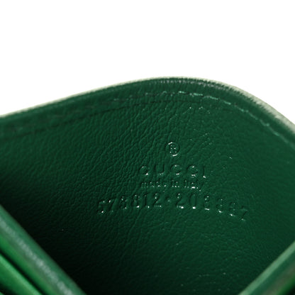 Gucci Azalea Calfskin Enamel Matelasse Diagonal Torchon GG Marmont Card Holder New Shamarock Emerald 11 of 18