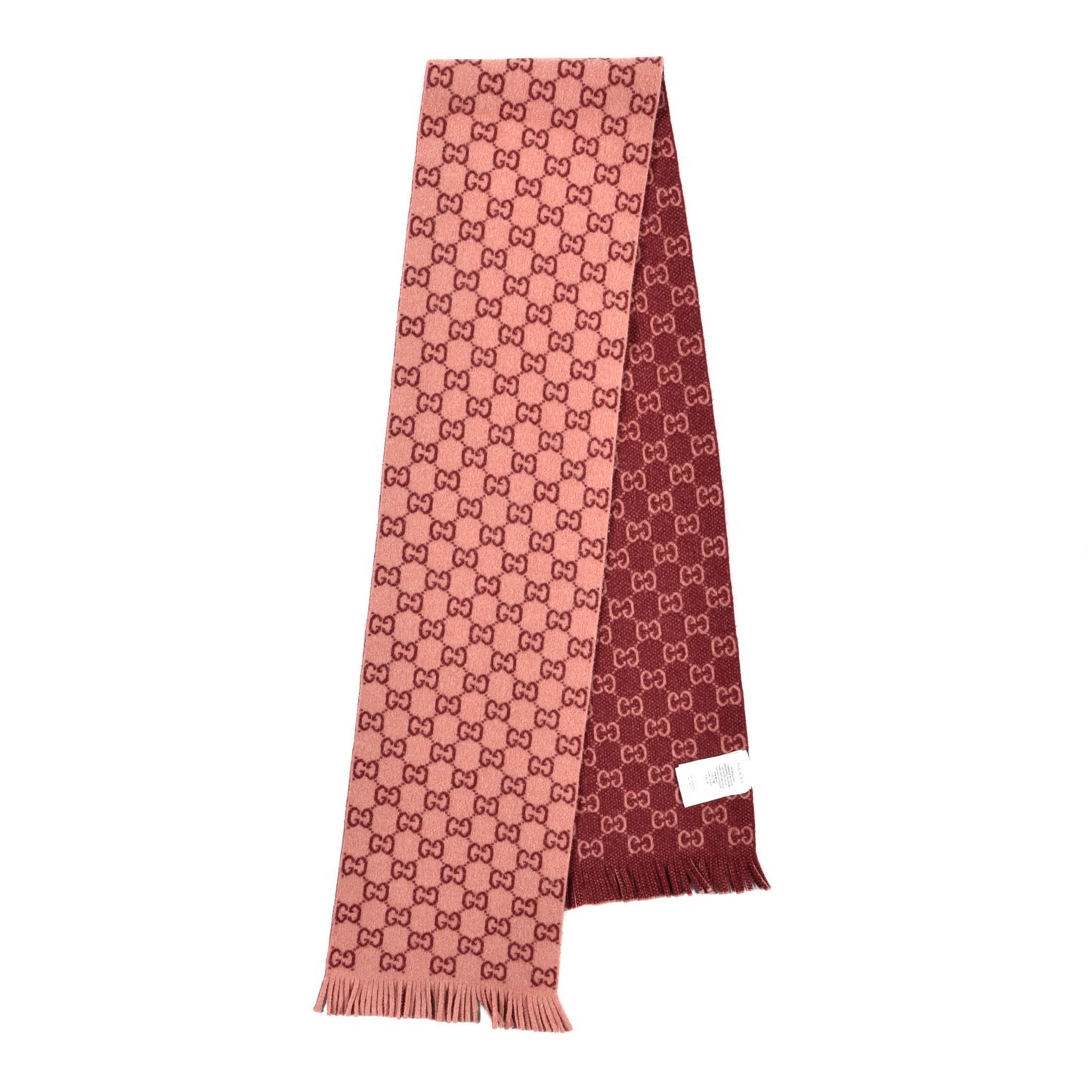 Wool Tricot GG Monogram Lady Longfog Scarf Roseate Bordeaux