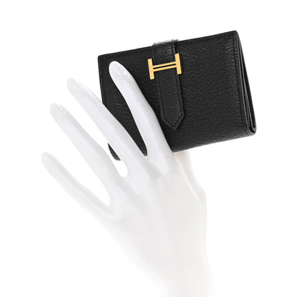 Hermes Chevre Mysore Mini Bearn Wallet Black 2 of 8