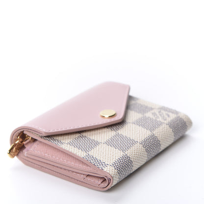 Louis Vuitton Damier Azur Zoe Wallet Rose Ballerine 2 of 9