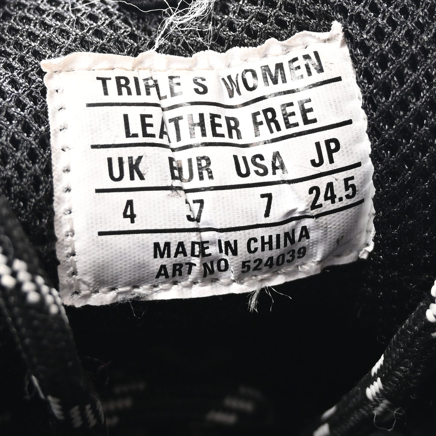 Technical Fabric Allover Logo Womens Triple S Sneakers 37 Black White