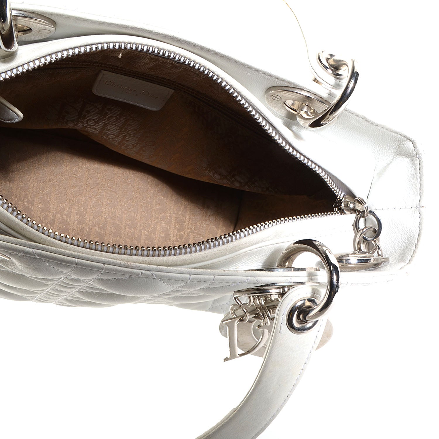 Christian Dior Lambskin Cannage Medium Lady Dior White 5 of 7
