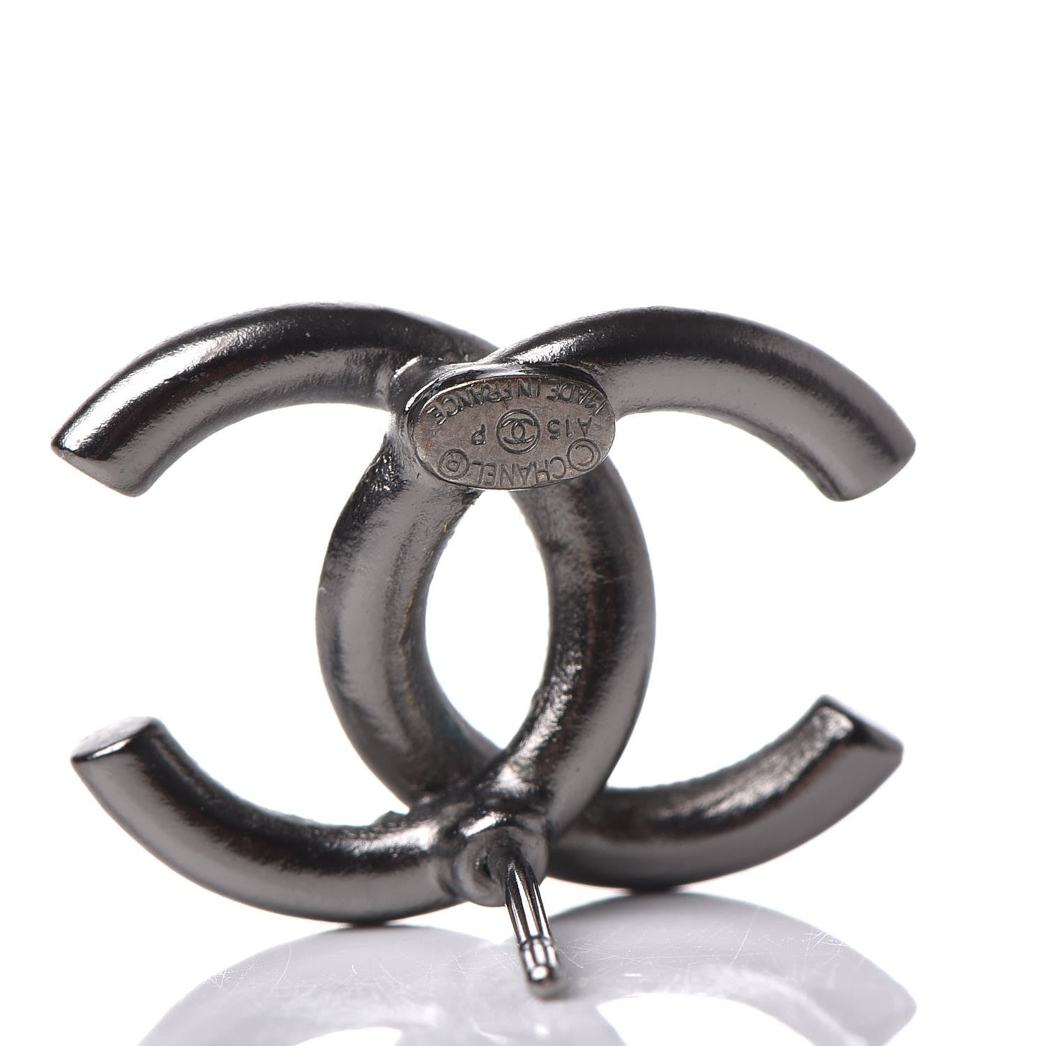 Chanel Ruthenium Baguette Crystal CC Earrings 4 of 5