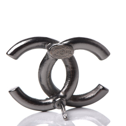Chanel Ruthenium Baguette Crystal CC Earrings 4 of 5