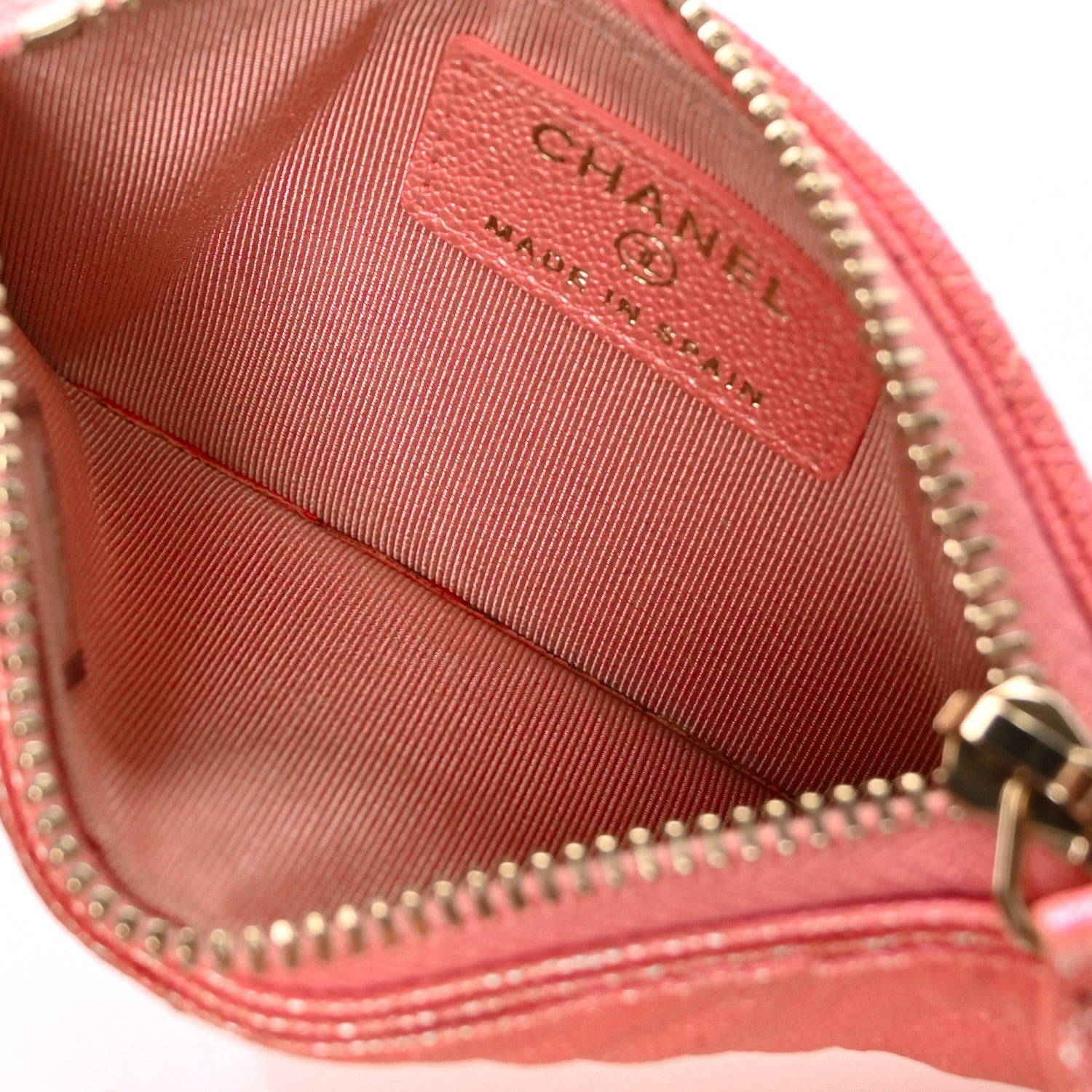 Chanel Iridescent Caviar Quilted Flap Zip Card Holder Pink 5 of 7