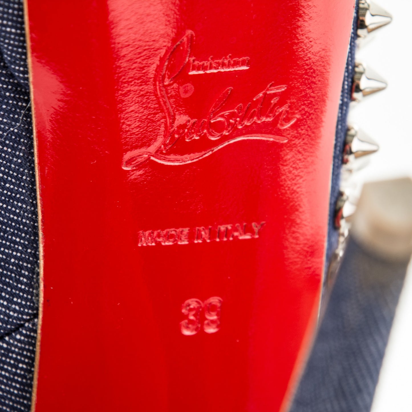 Denim Lady Peep Spikes 150 Pumps 39 Blue Arancio