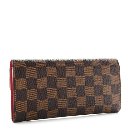 Louis Vuitton Damier Ebene Emilie Wallet Red 3 of 7