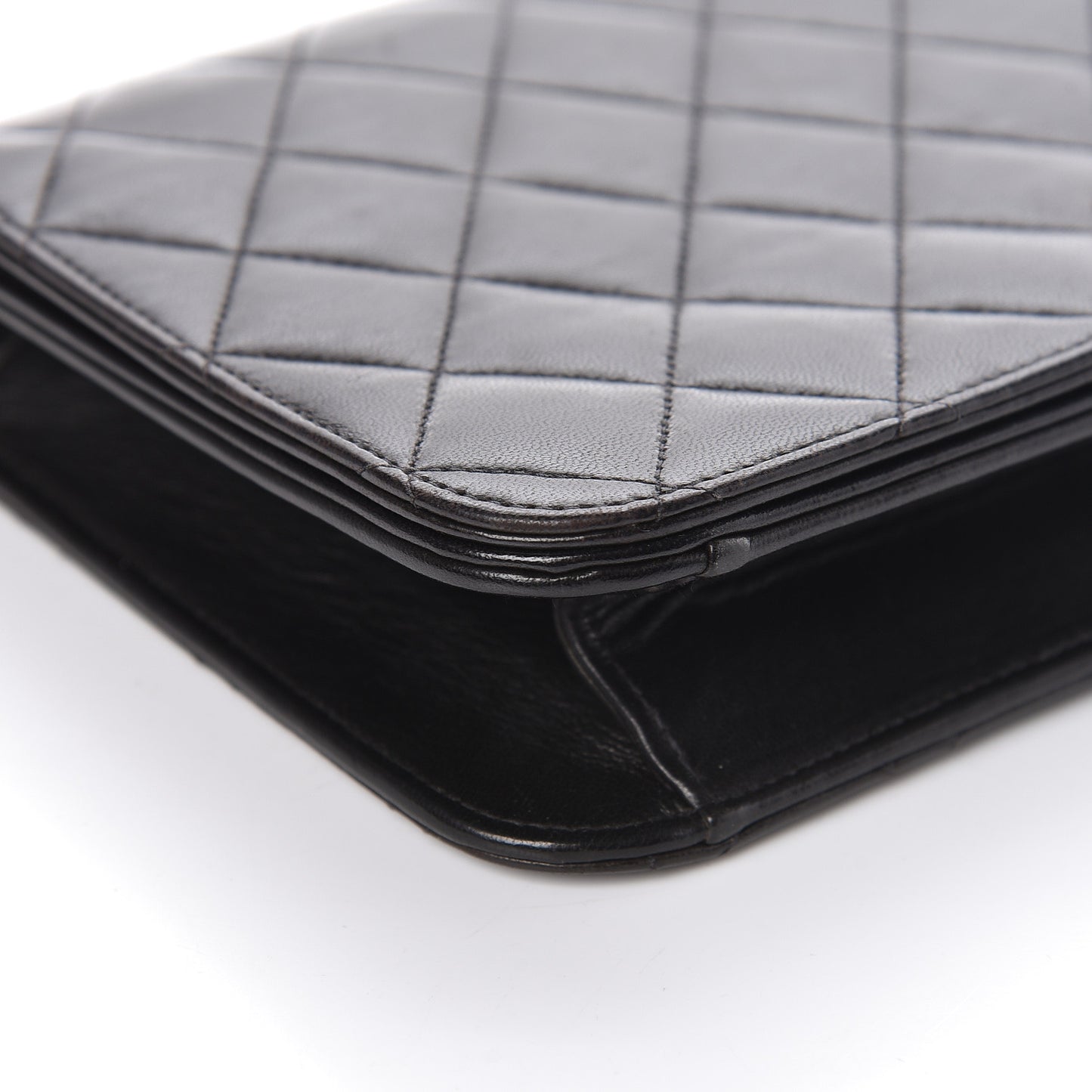 Lambskin Quilted Small Single Flap Black