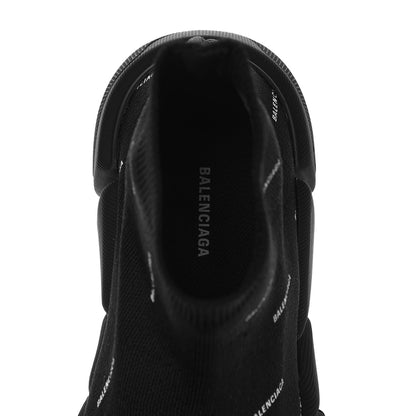 Balenciaga Technical 3D Recycled Knit Allover Logo Womens Speed 2.0 Sneakers 40 Monocolor Black White 7 of 9