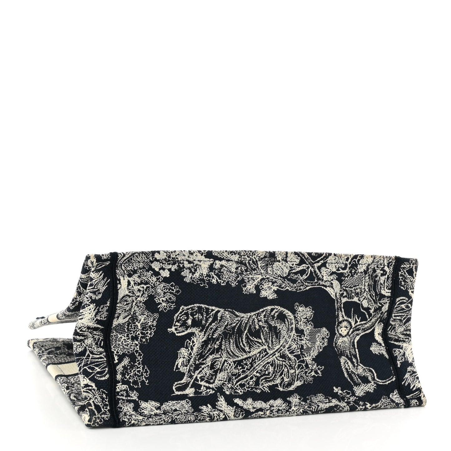 Canvas Embroidered Medium Dioriviera Toile De Jouy Reverse Book Tote Blue