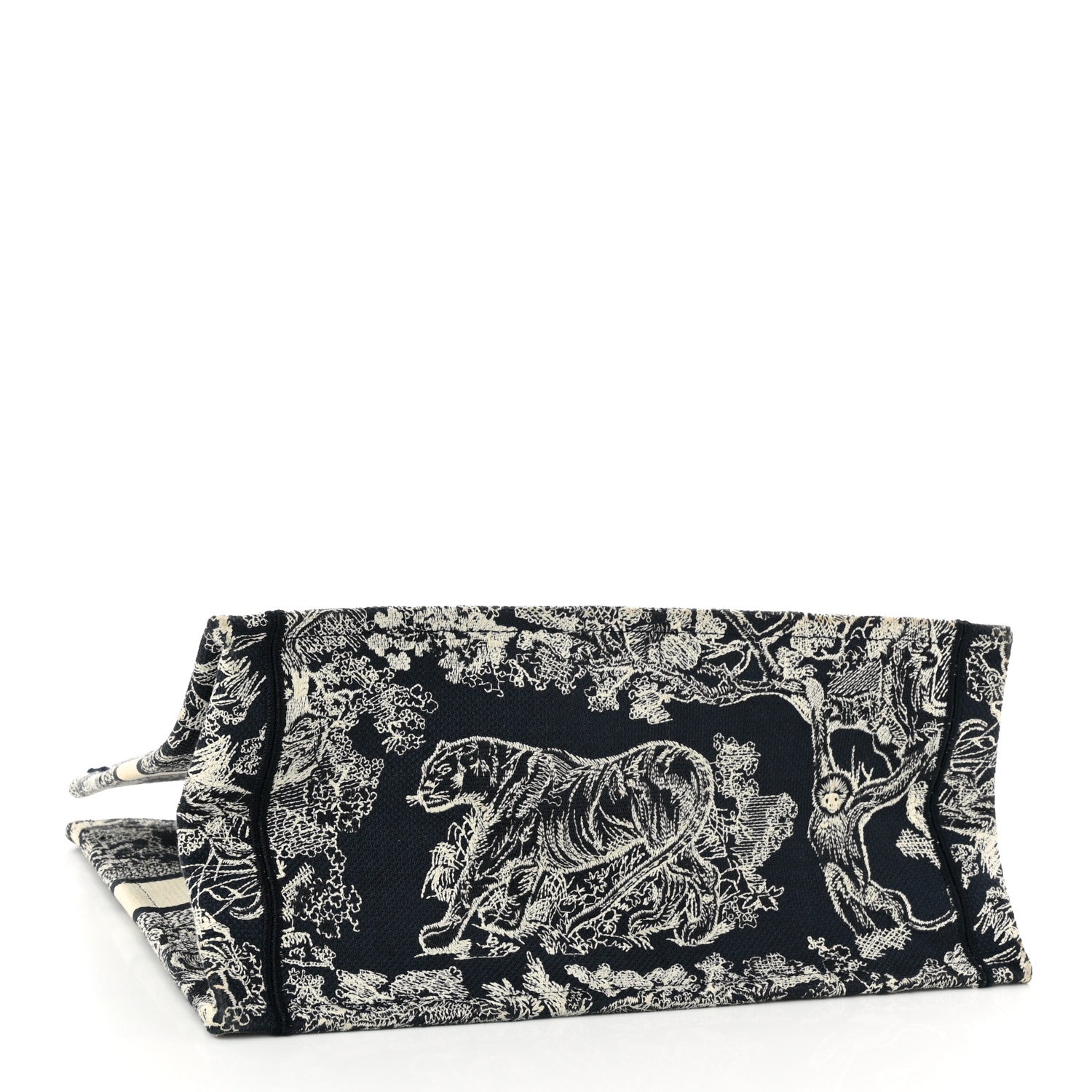 Christian Dior Canvas Embroidered Medium Dioriviera Toile De Jouy Reverse Book Tote Blue 4 of 10