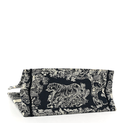 Christian Dior Canvas Embroidered Medium Dioriviera Toile De Jouy Reverse Book Tote Blue 4 of 10