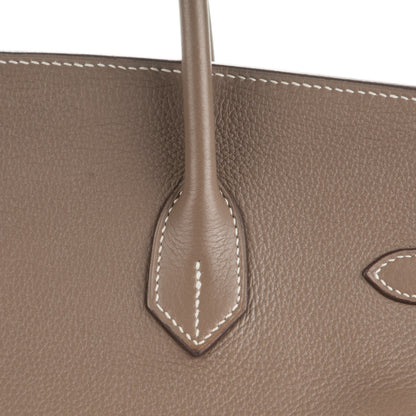 Hermes Taurillon Clemence Birkin 35 Etoupe 9 of 28