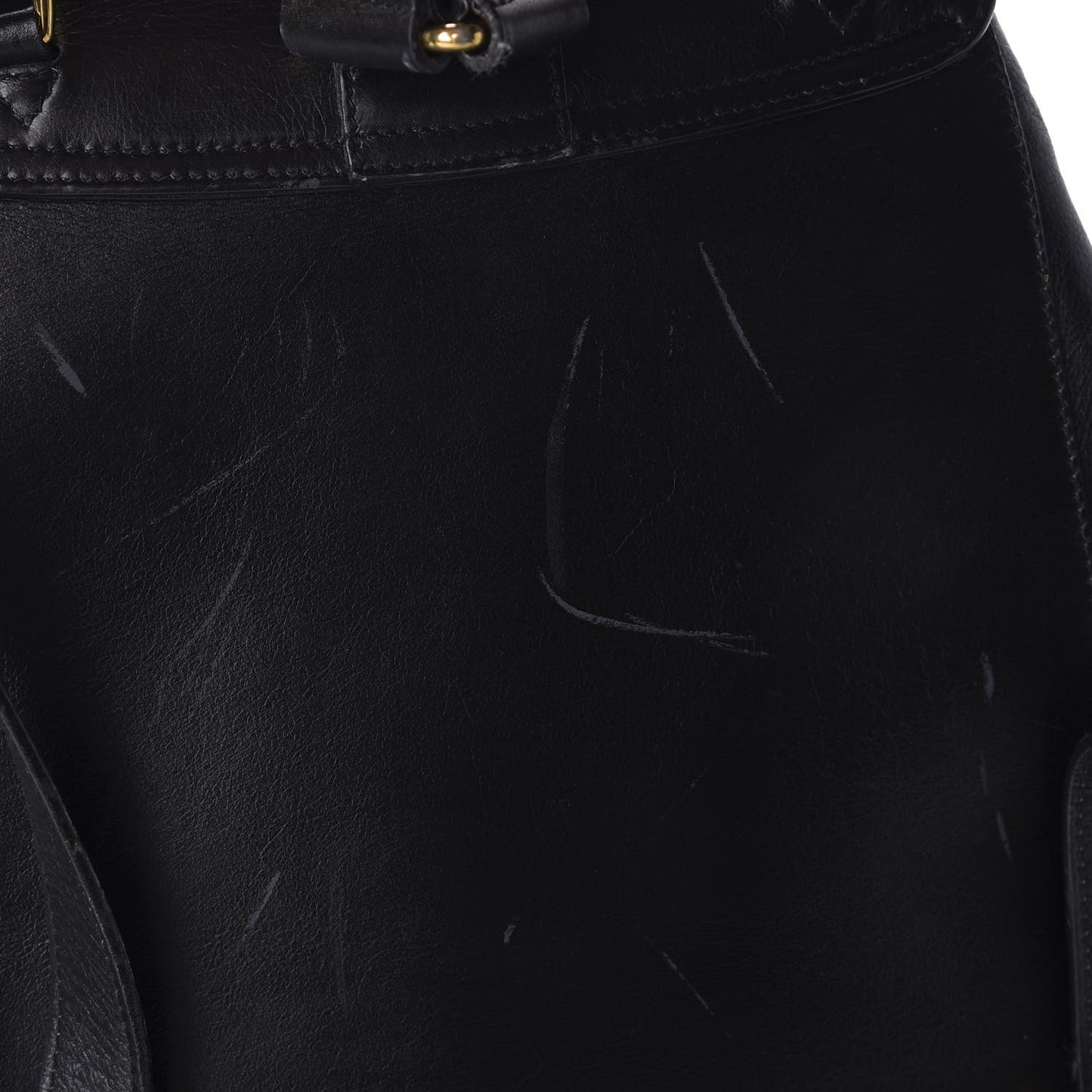 Calfskin Bamboo Backpack Black