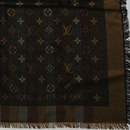 Louis Vuitton Silk Lurex Wool So Shine Monogram Shawl Black 2 of 3