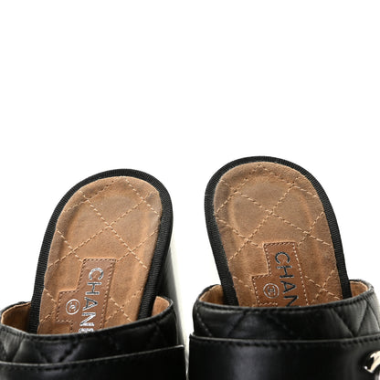 Chanel Lambskin Quilted CC Turn Lock Clogs 39.5 Black 11 of 11