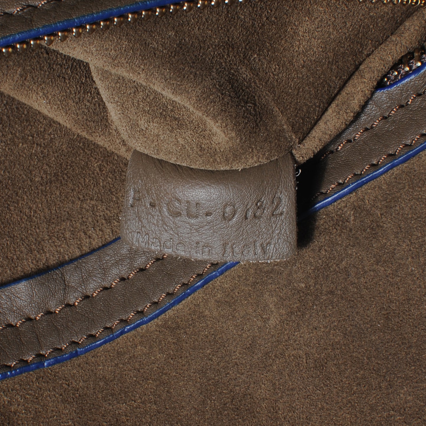 Smooth Calfskin Medium Phantom Luggage Khaki Cobalt Trim