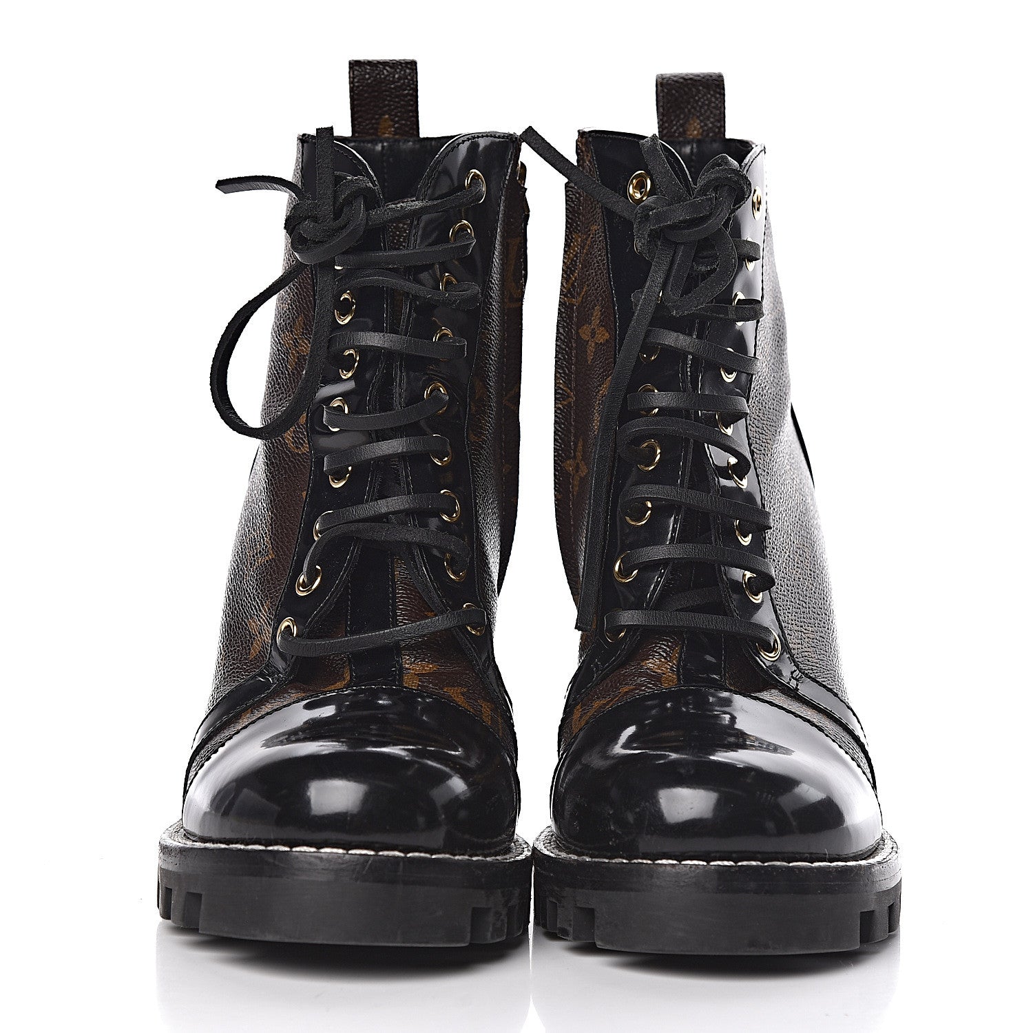 Louis Vuitton Patent Calfskin Monogram Star Trail Ankle Boots 39.5 Black 2 of 11