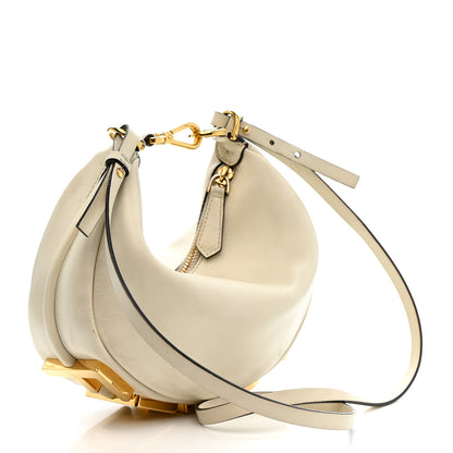 Fendi Vitello Grace Matte Mini Fendigraphy Hobo Bag White Ice 3 of 16