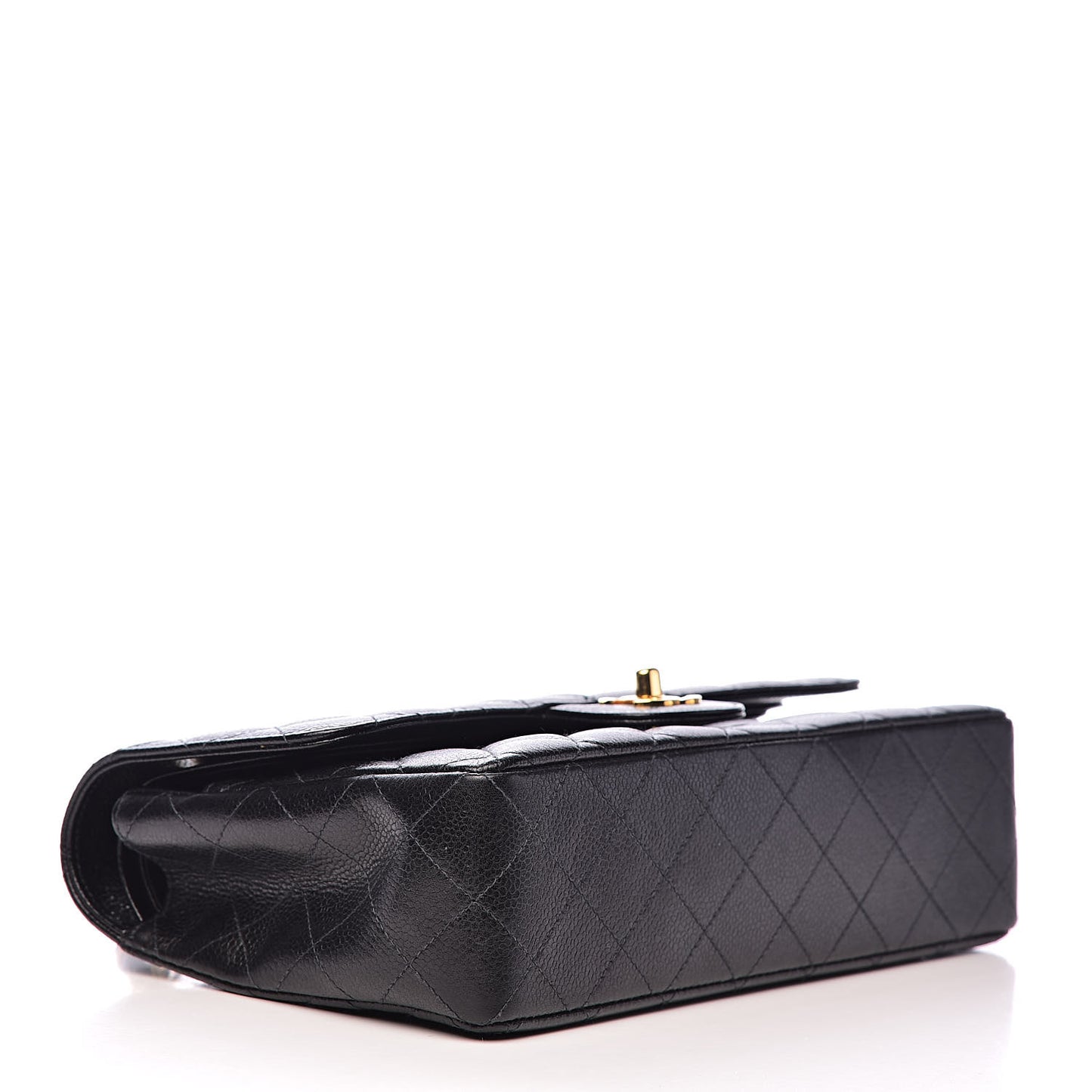 Caviar Quilted Medium Double Flap Black