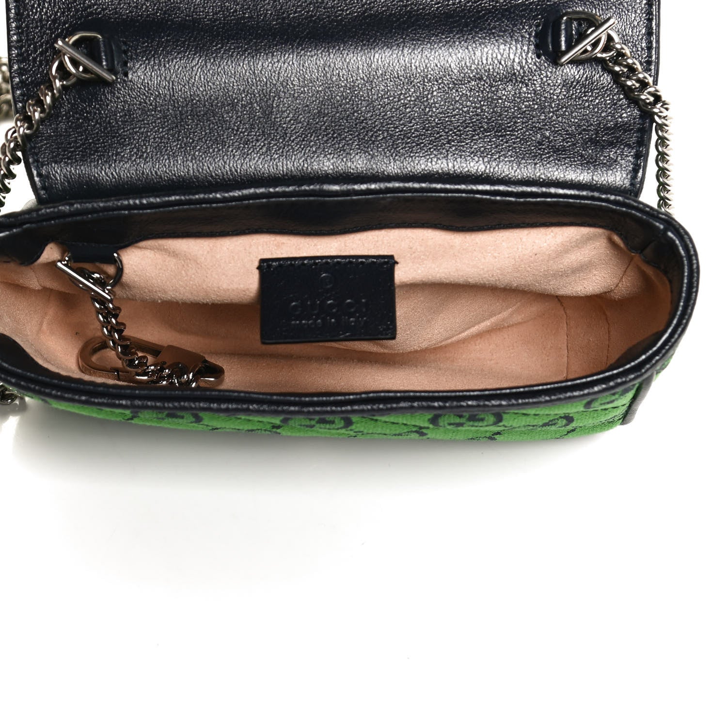 Gucci Monogram Multicolor Matelasse Diagonal Super Mini GG Marmont Shoulder Bag Green Blue 5 of 11