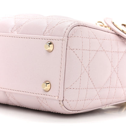 Christian Dior Metallic Lambskin Cannage Mini Lady Dior Lotus 8 of 11