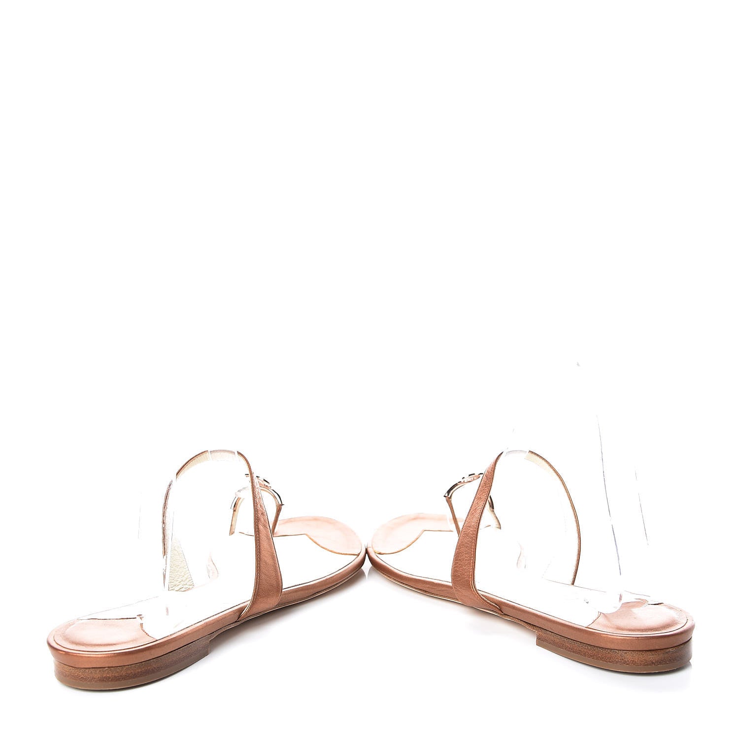 Chanel Metallic Calfskin CC Toe Ring Sandals 38 Bronze 6 of 19