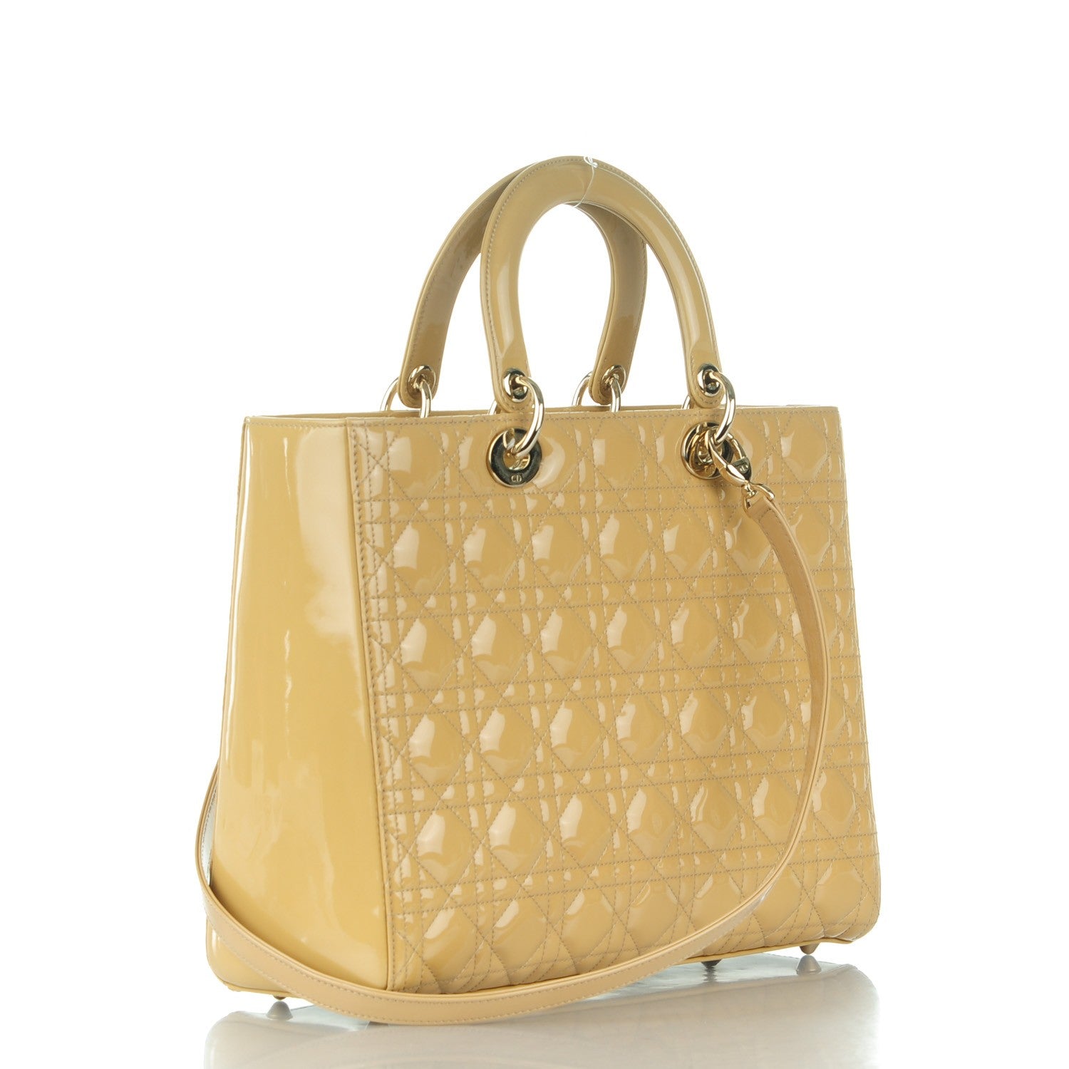 Christian Dior Patent Cannage Large Lady Dior Beige 3 of 7