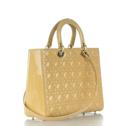 Christian Dior Patent Cannage Large Lady Dior Beige 3 of 7