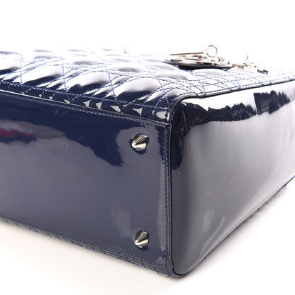 Christian Dior Patent Cannage Medium Lady Dior Navy Blue 6 of 8