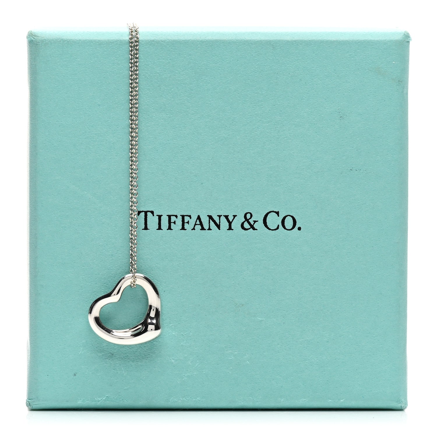 Tiffany Sterling Silver 16mm Elsa Peretti Open Heart Pendant Necklace 5 of 5