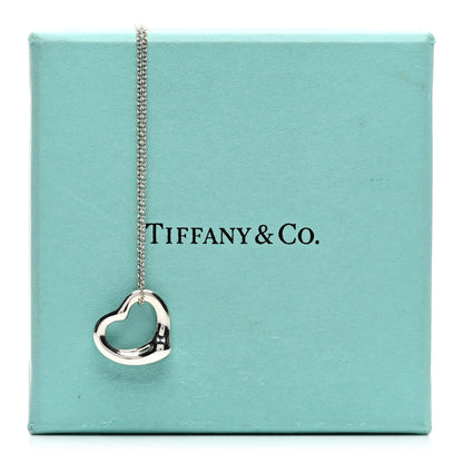 Tiffany Sterling Silver 16mm Elsa Peretti Open Heart Pendant Necklace 5 of 5