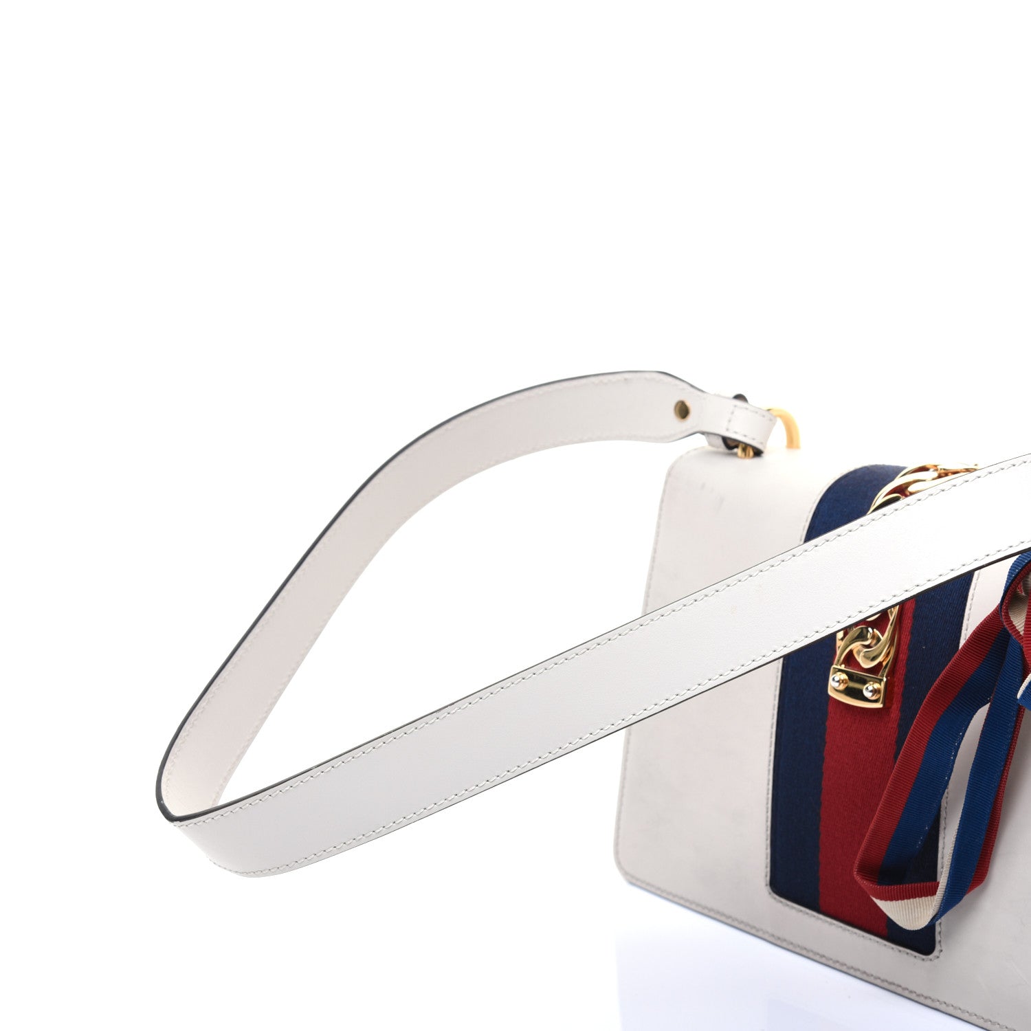 Gucci Calfskin Small Sylvie Shoulder Bag Off White 38 of 38