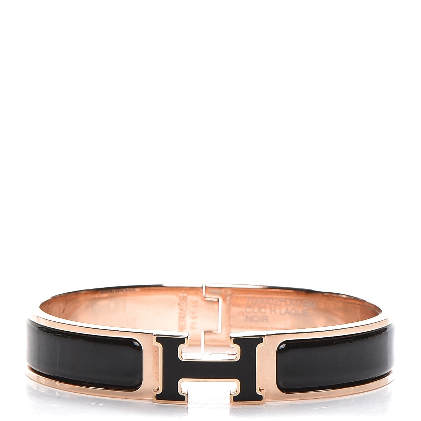 Enamel Narrow Clic Clac H Bracelet GM Black