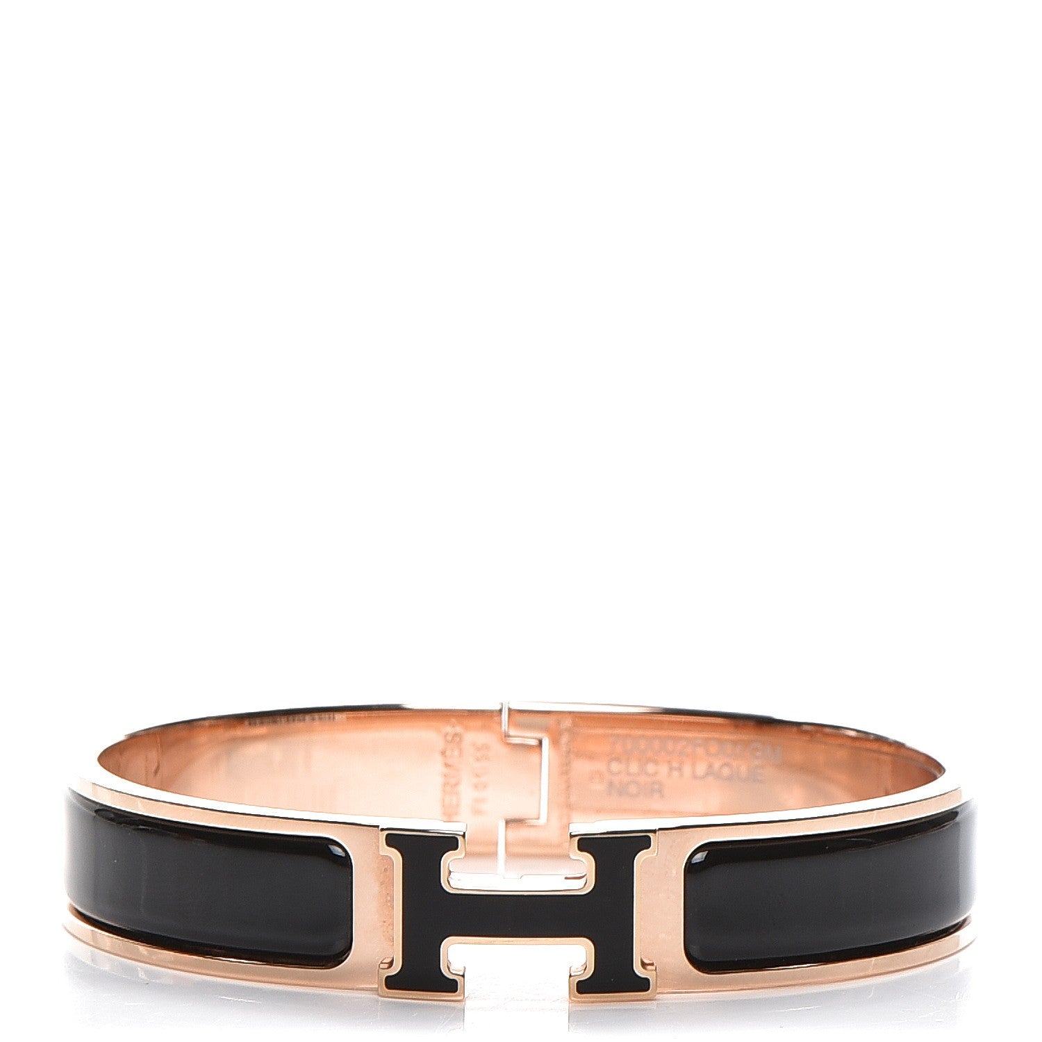 Hermes Enamel Narrow Clic Clac H Bracelet GM Black 1 of 6