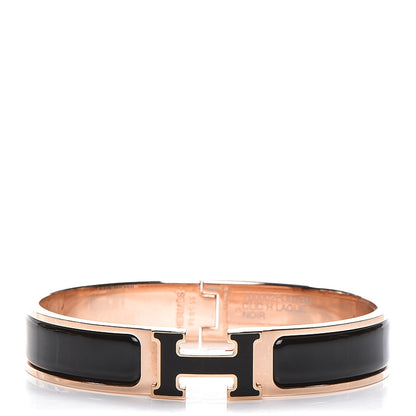 Hermes Enamel Narrow Clic Clac H Bracelet GM Black 1 of 6