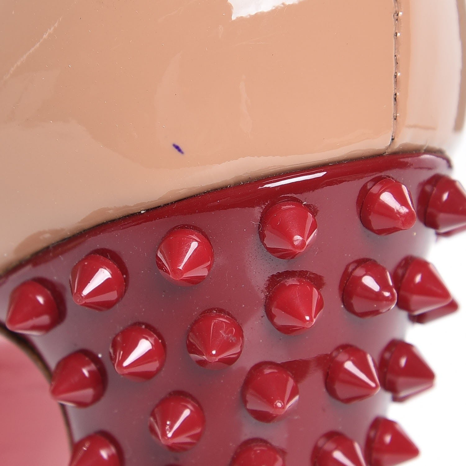 Christian Louboutin Patent Babel Clou 150 Platform Spikes Pumps 41 Nude Red 17 of 21