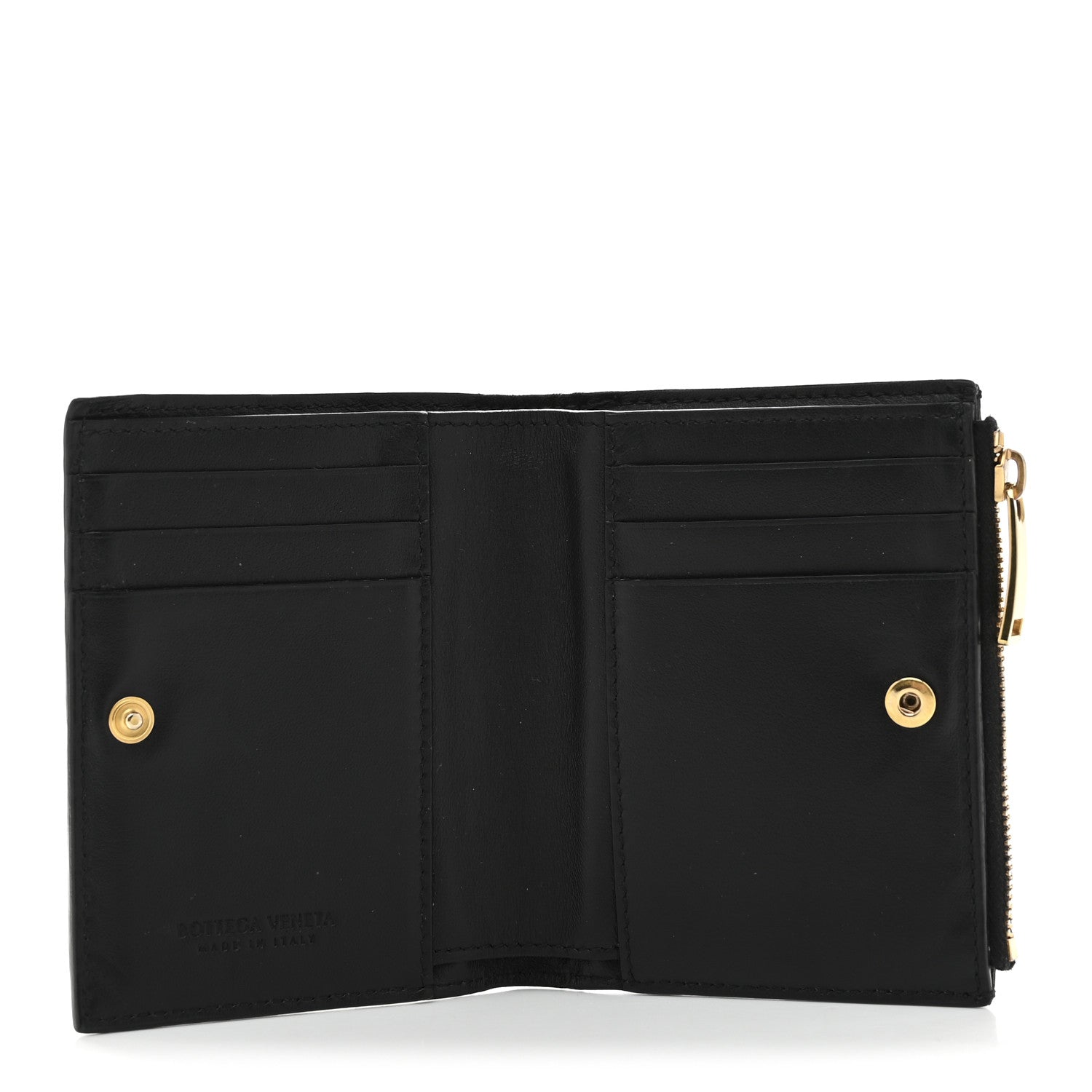Bottega Veneta Nappa Intrecciato Small Bi-Fold Zip Wallet Black 5 of 7