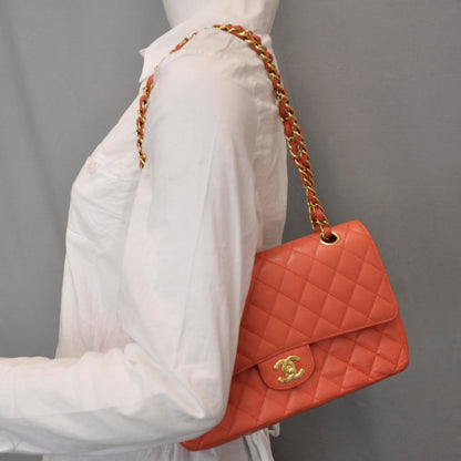 Chanel Caviar Medium Double Flap Coral 2 of 9