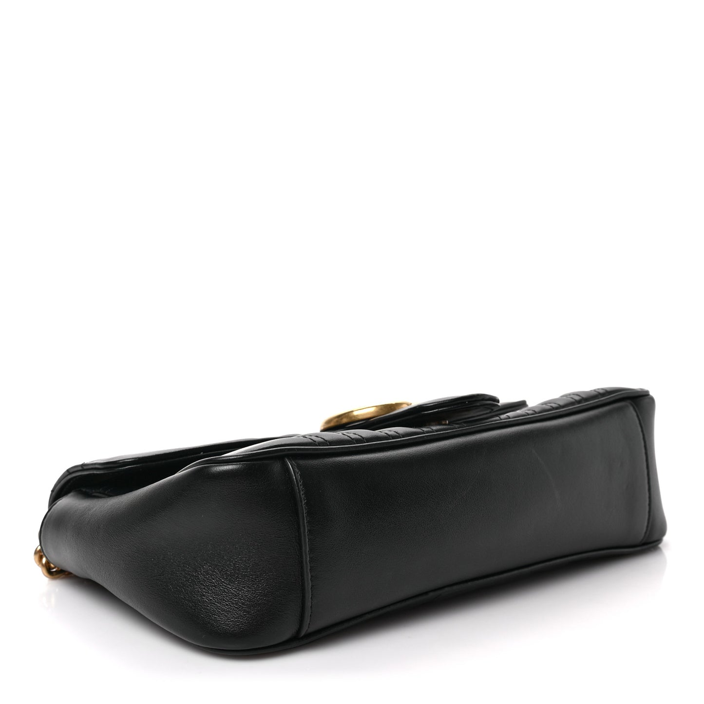 Calfskin Matelasse Small GG Marmont Shoulder Bag Black