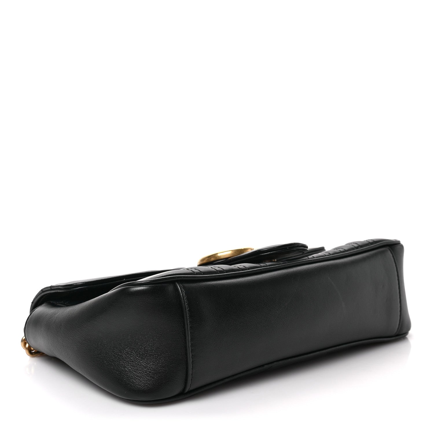 Gucci Calfskin Matelasse Small GG Marmont Shoulder Bag Black 4 of 9