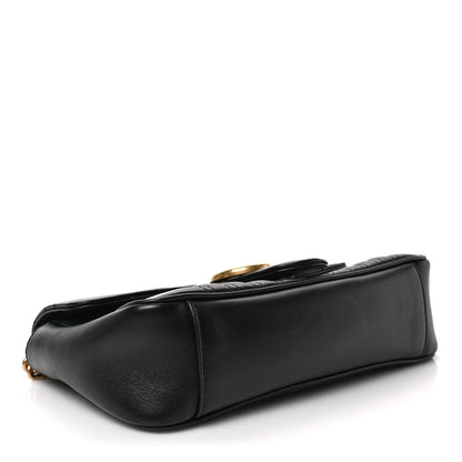 Gucci Calfskin Matelasse Small GG Marmont Shoulder Bag Black 4 of 9