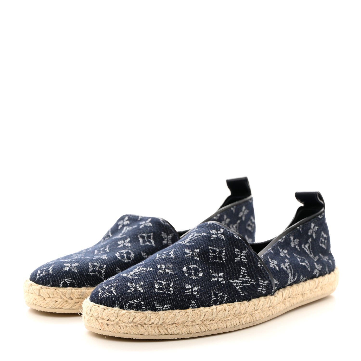 Louis Vuitton Monogram Denim Starboard Espadrille Flats 36.5 Dark Blue 3 of 8