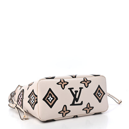 Louis Vuitton Monogram Giant Wild At Heart Neverfull MM Creme 5 of 9