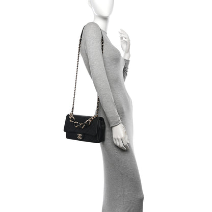 Chanel Lambskin Quilted Resin Bi-Color Chain Flap Bag Black 2 of 11