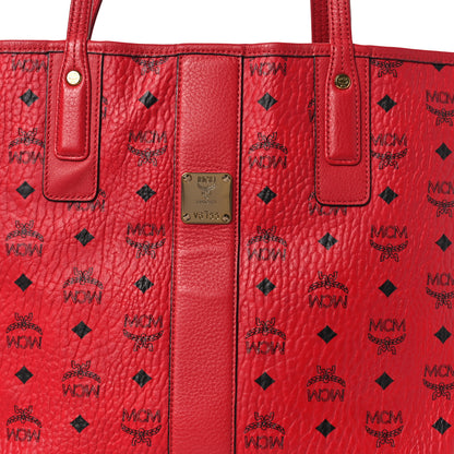 MCM Visetos Medium Liz Reversible Shopper Tote Ruby Red 11 of 17