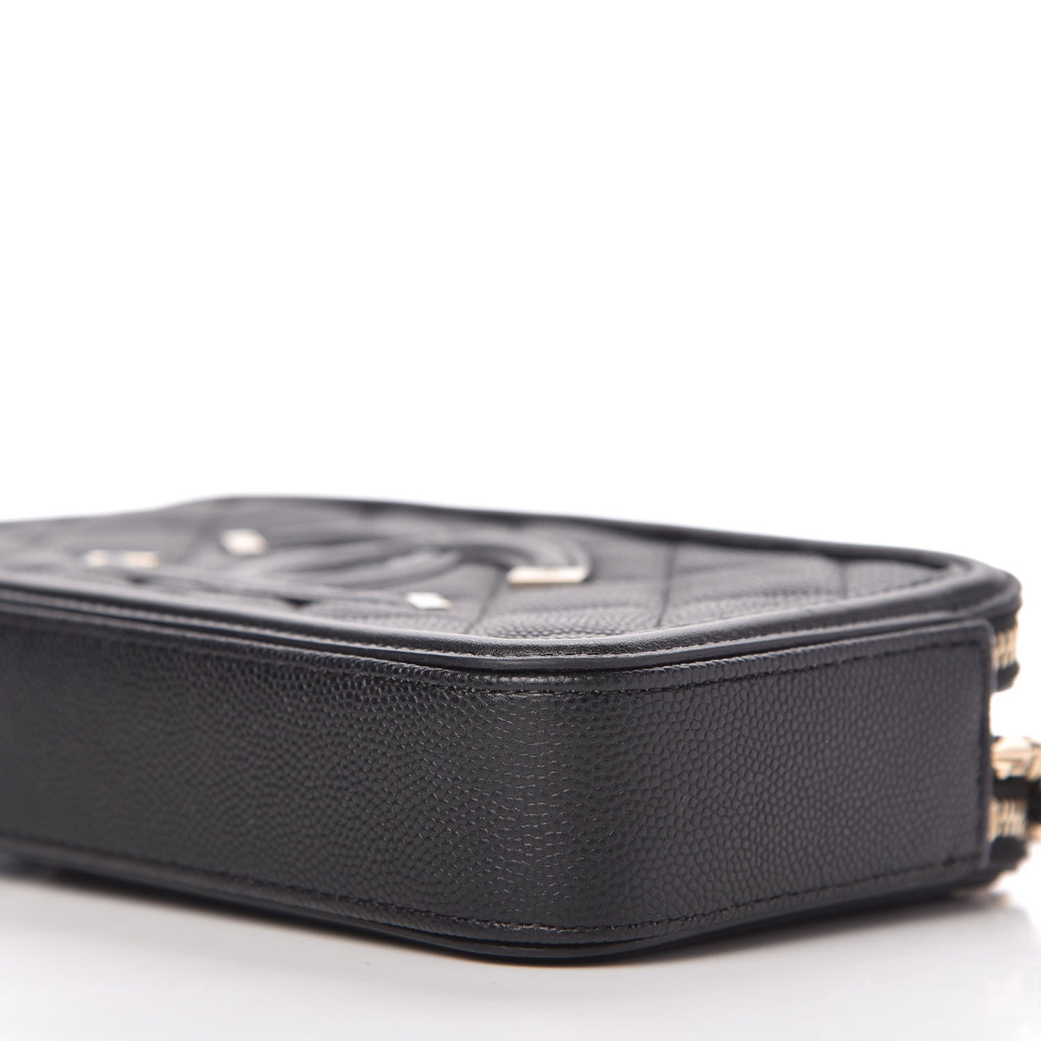 Chanel Caviar Quilted CC Filigree Clutch With Chain Black 7 of 12